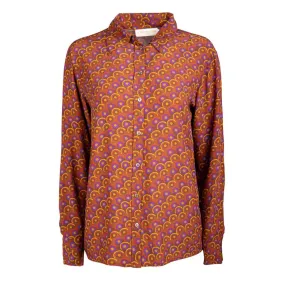 Chemisier imprimé retro orange et violet esmael Femme LA PETITE 