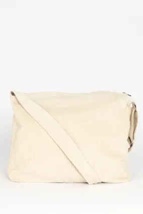 Sac bandoulière en velours côtelé - blanc cassé