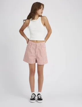 Short en jean rayé